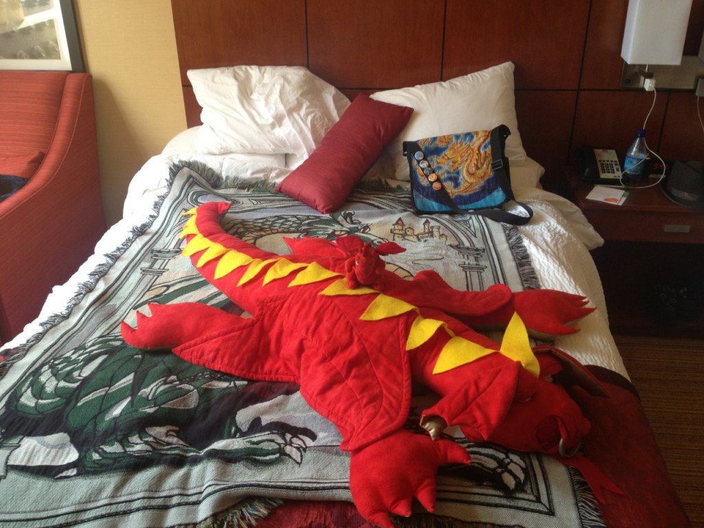 Ryuu and I consolidated our dragon paraphernalia to create the Dragon Bed. 