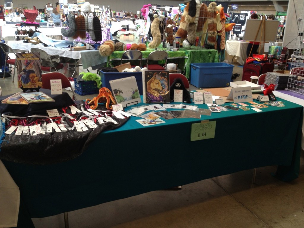 My dealer's table as it appeared on Sunday. It was the first chance I got to actually take a picture.