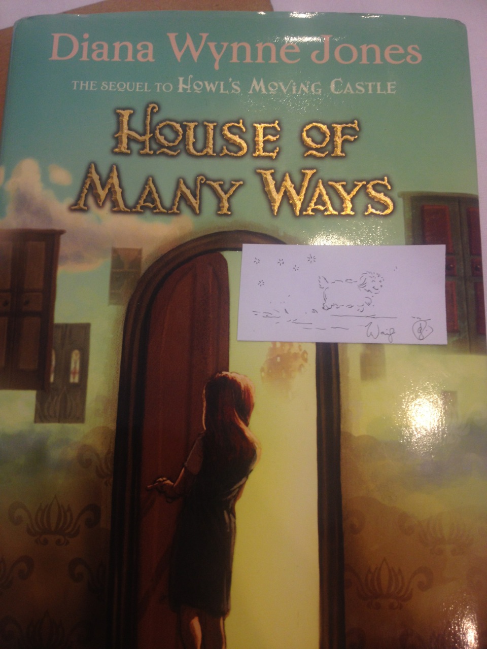 One of the prizes for the book giveaway, with bonus sketch by yours truly.