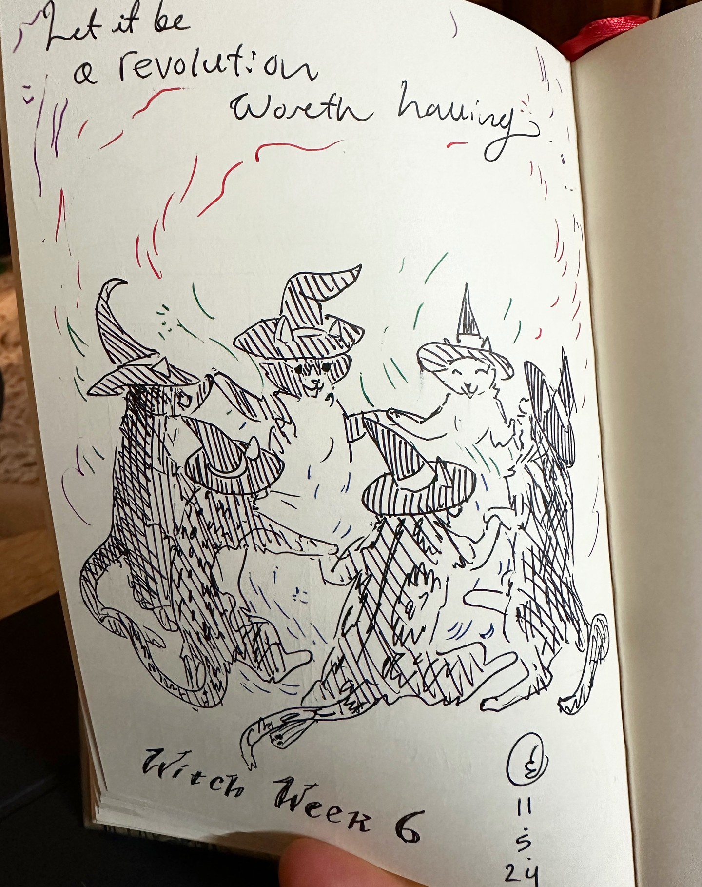 Happy last day of Witch Week! #cats #dancing #cartoonart #witches #kitties #witchykitties